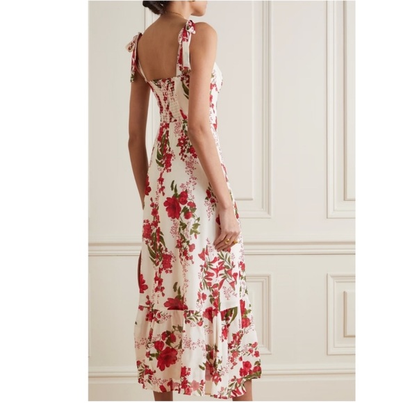 Reformation Nikita Red and White Floral Dress - Picture 2 of 12